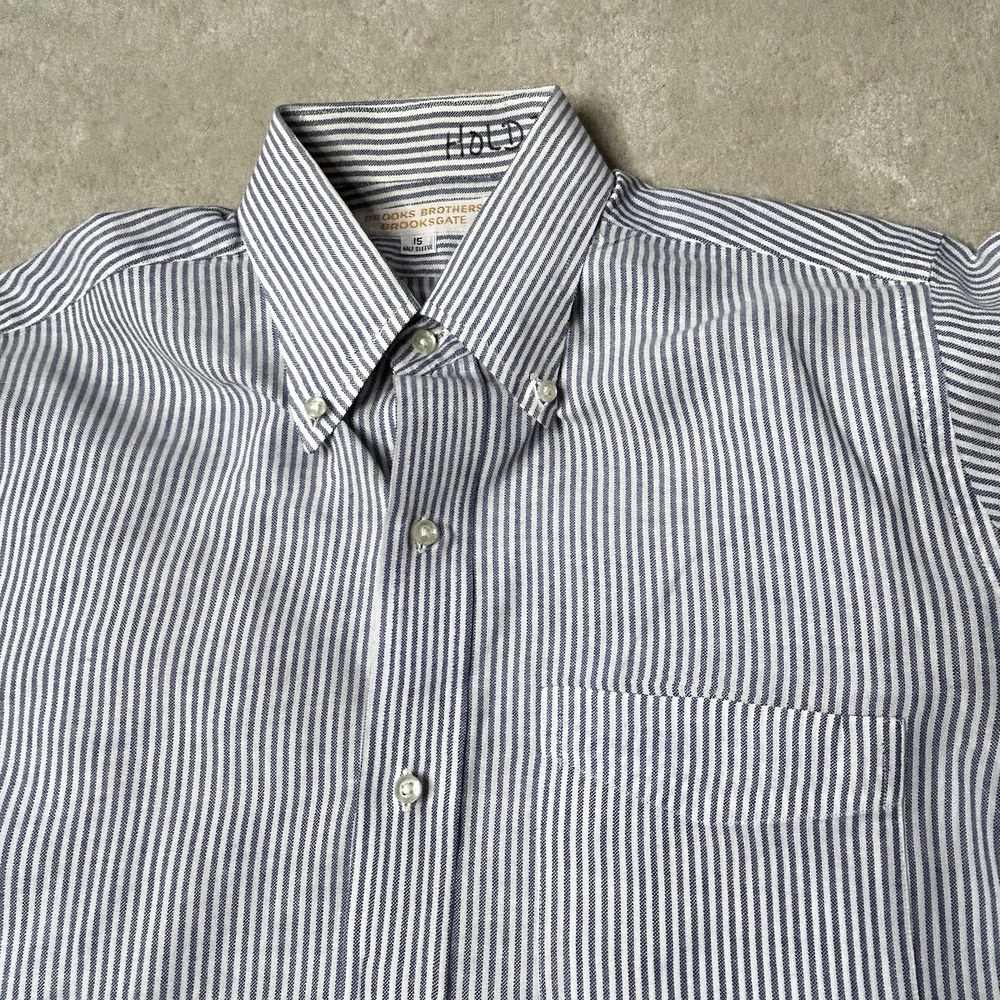 Vintage 70s 80s Brooks Brothers Oxford Button Down USA Made 15 OCBD Striped
